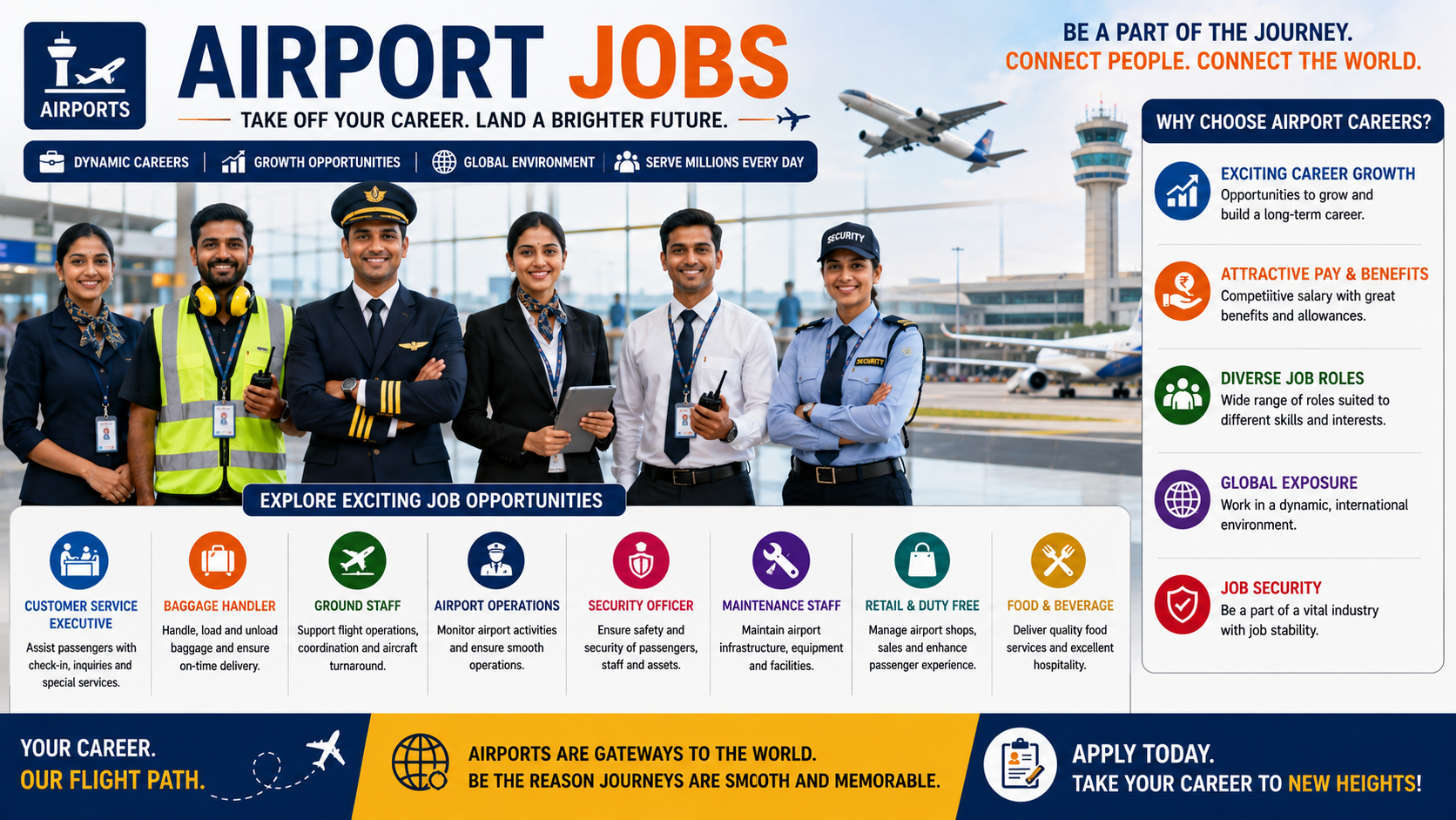 Airport Jobs 2026: Ground Staff, Security, Cabin Crew, Driver & Other Vacancies