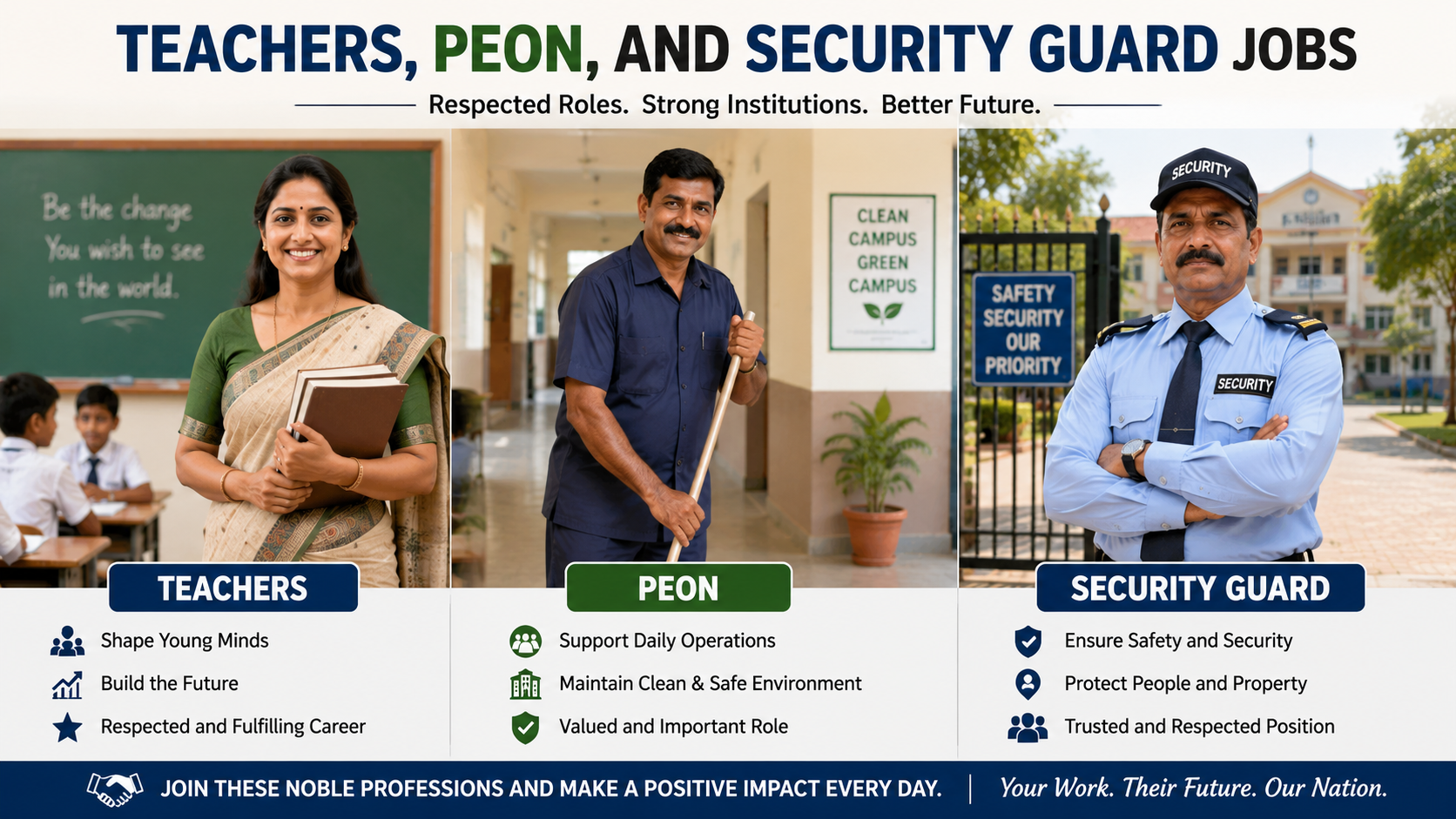 Teachers, Peon, and Security Guard Jobs: A Complete Career Guide for All Education Levels
